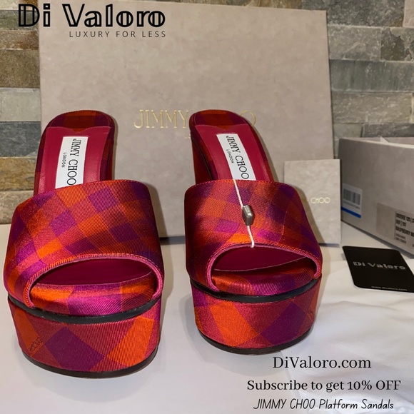 Jimmy Choo Pink Logo Sandals